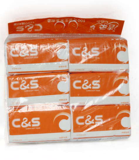 洁柔C&S215抽抽取式纸面巾(6包装) 