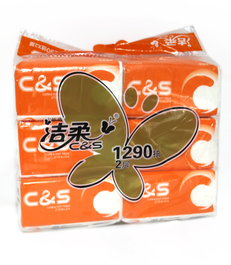 洁柔C&S215抽抽取式纸面巾(6包装) 